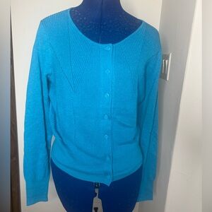 CAbi Blue Knit Cardigan Sweater